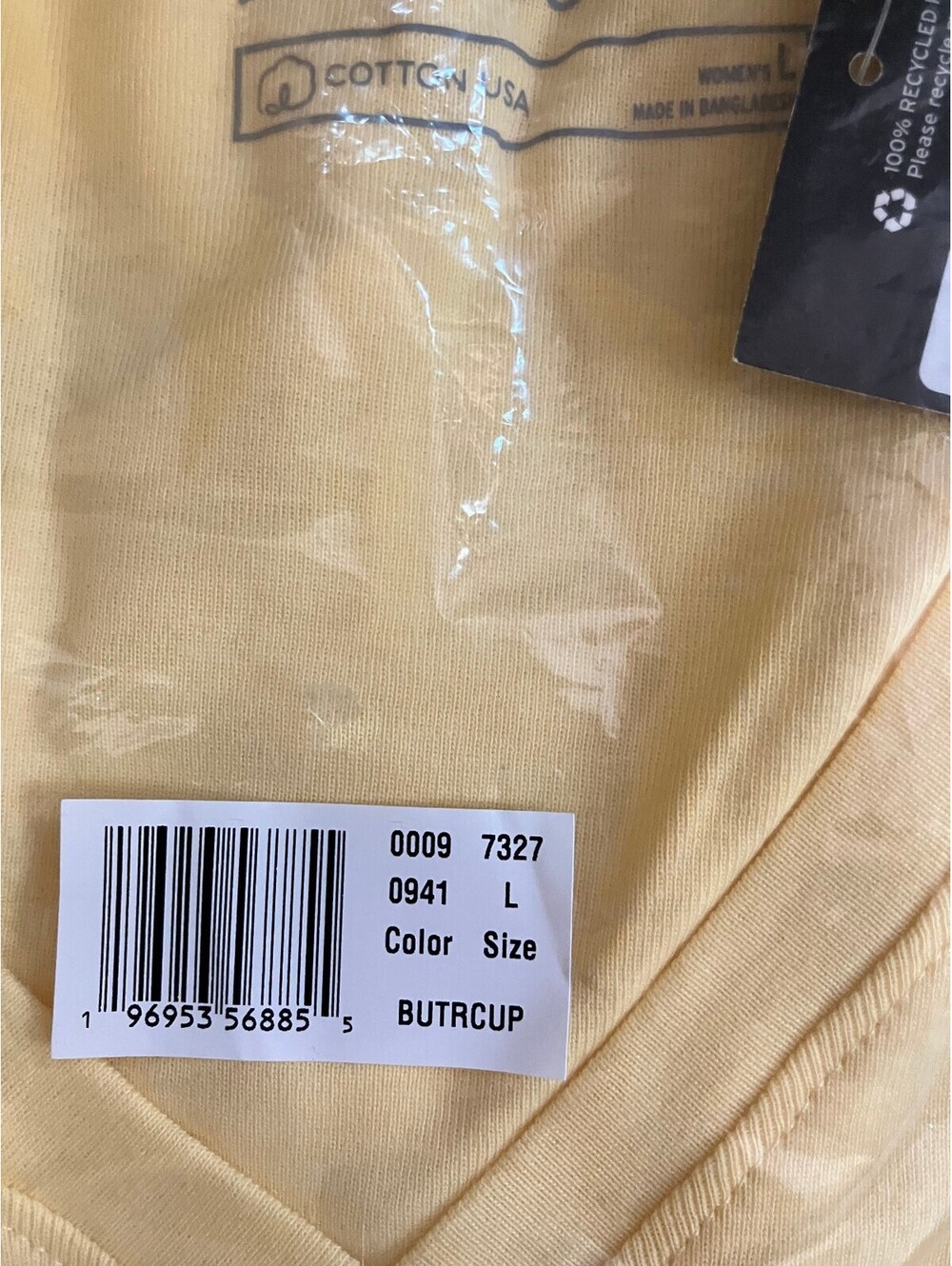 Eddie Bauer Favourite V Neck Tee Buttercup Yellow Cotton Short Sleeve NWT L - Picture 5 of 6